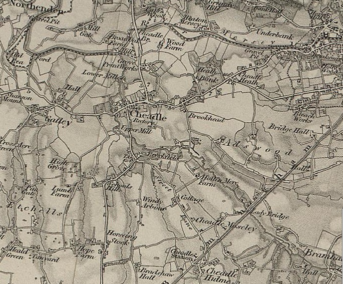 1840s map of Cheadle